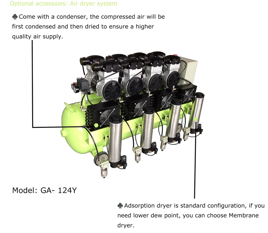 Oil-Free Dental Portable Silent Air Compressor with Low Noise