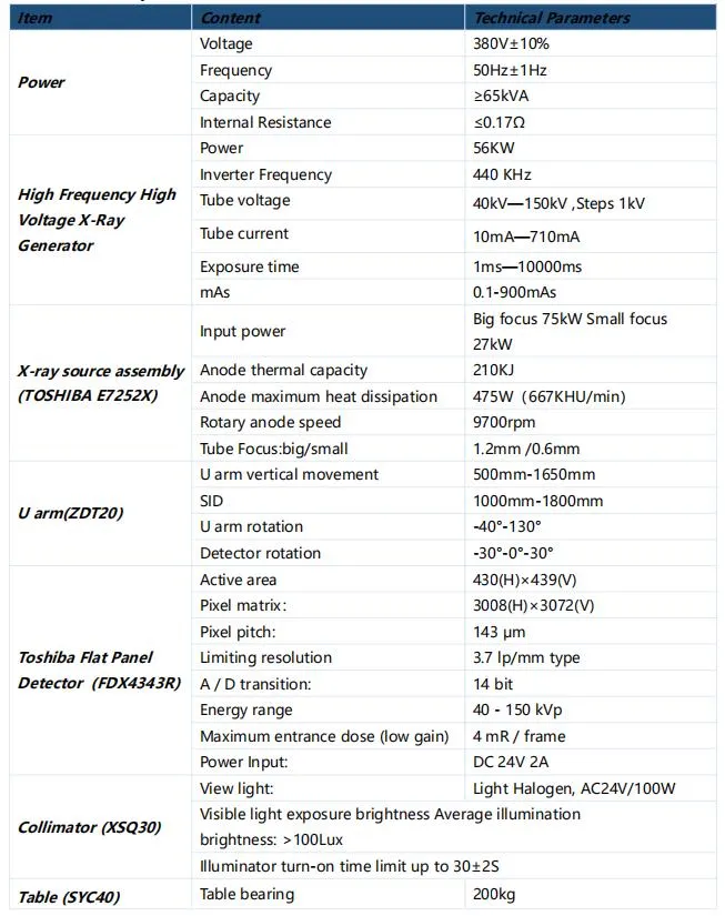 PLD7300A Hospital 56kw U-Arm Digital X-ray Machine Dr System