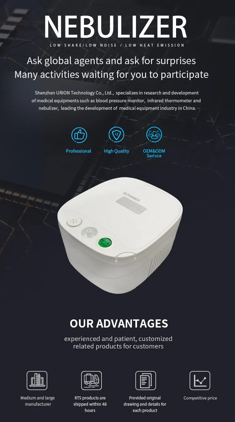 Portable Professional CE ISO Asthma Atomizer Mesh Nebulizador Machine Mesh Compressor Nebulizer Medical Disposable Nebulizador with Mouth Piece