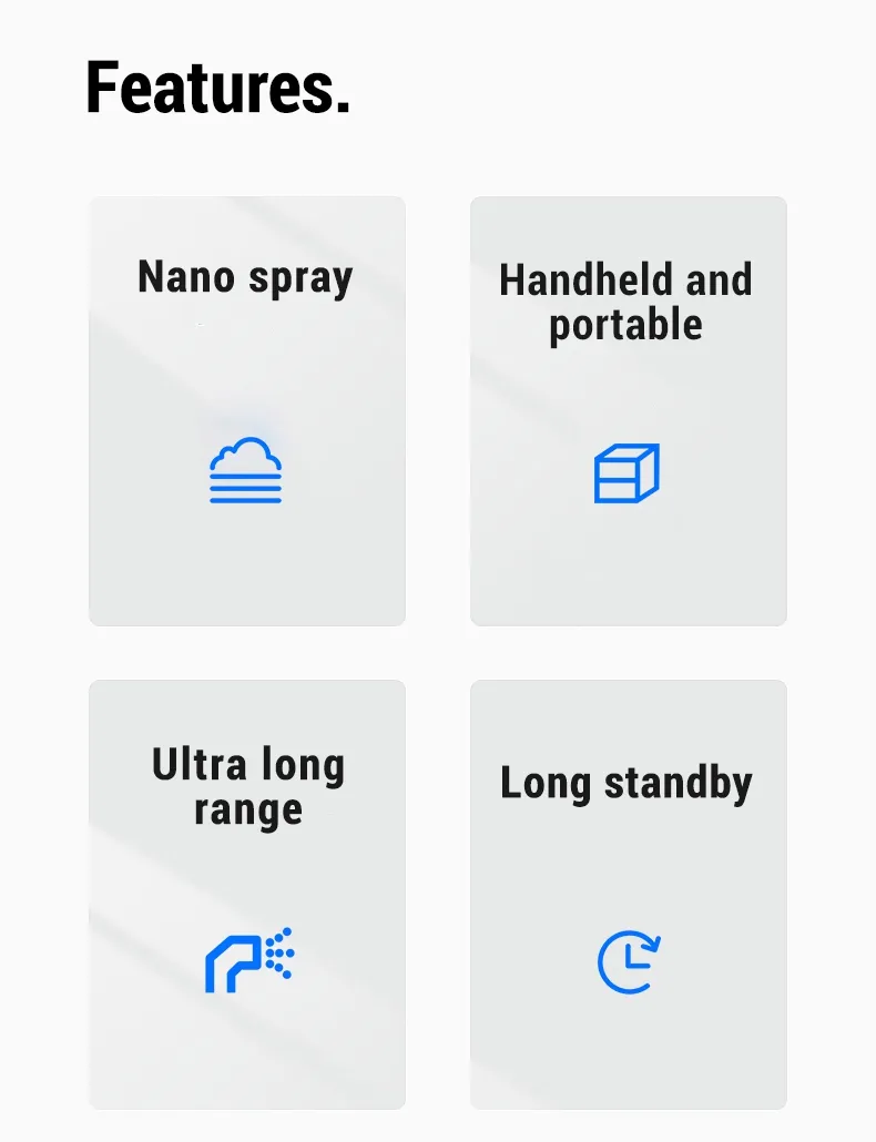 Portable Sanitizing Spray Atomizer Nano Light Blue Atomizer Gun Sprayer Gun