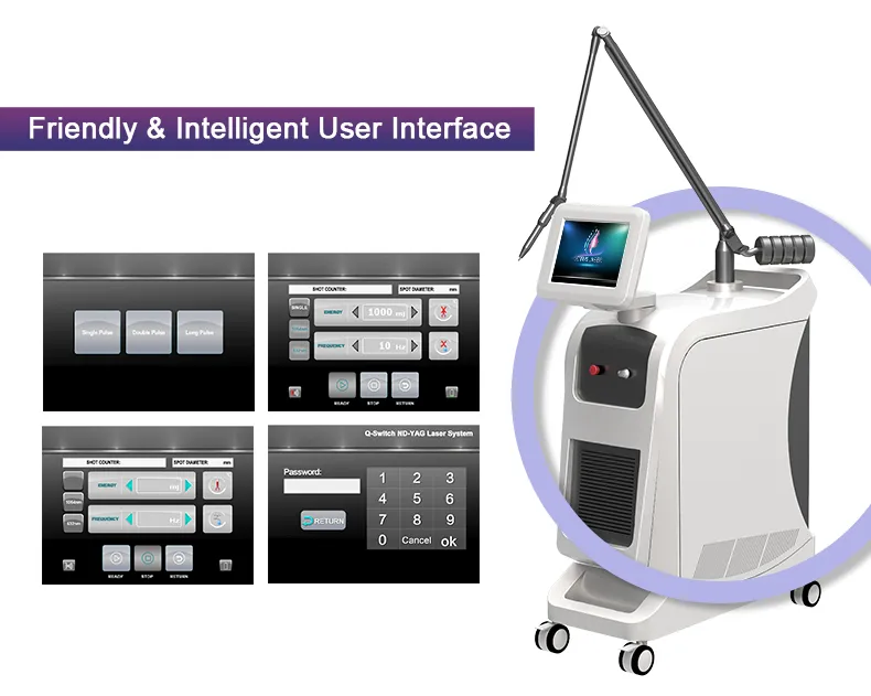 Powerful Skin Freckles Removal Black Pigment Removal Equipment Q Switch ND YAG Laser Beauty Device