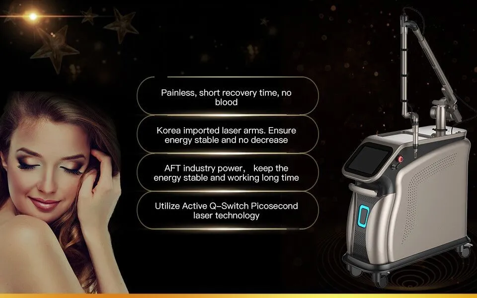 Professional ND YAG Q-Switch Picosecond Laser Body Skin Whitening Pico Tattoo Eliminate Freckles