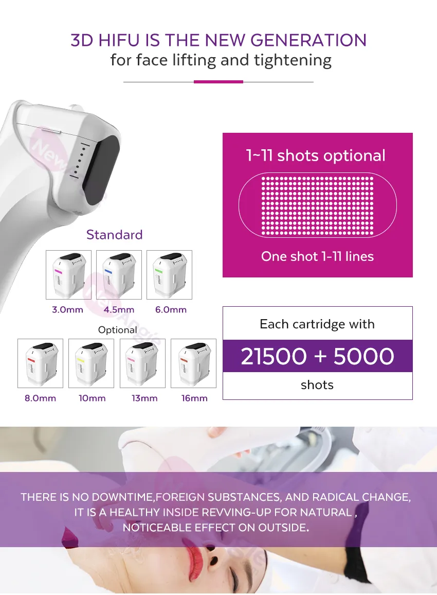 Professional Portable Mini 3D Vmax Hifu Machine Body Slimming Tightening for Face and Body
