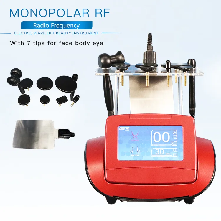 Radio Frequency Cet Ret RF Monopolar Machine with 7 Tips for Face Body Eye