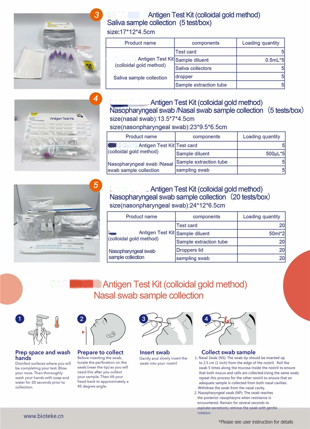 Rbd Hospital Test Cassette with Pharyngeal Swab