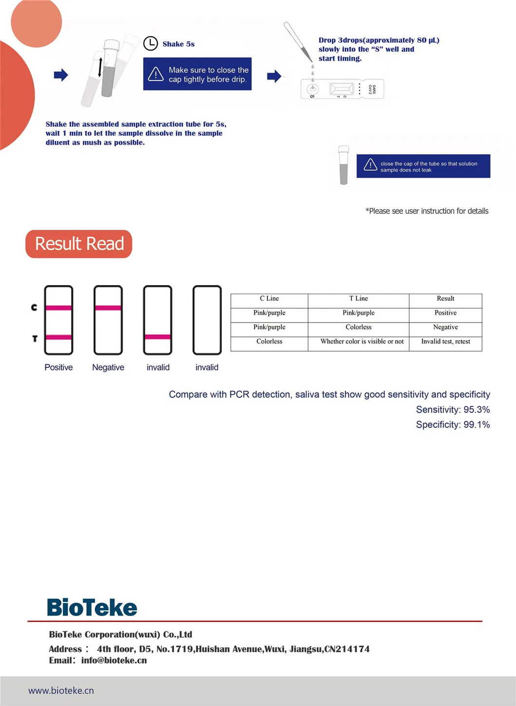 Rbd Hospital Test Cassette with Pharyngeal Swab