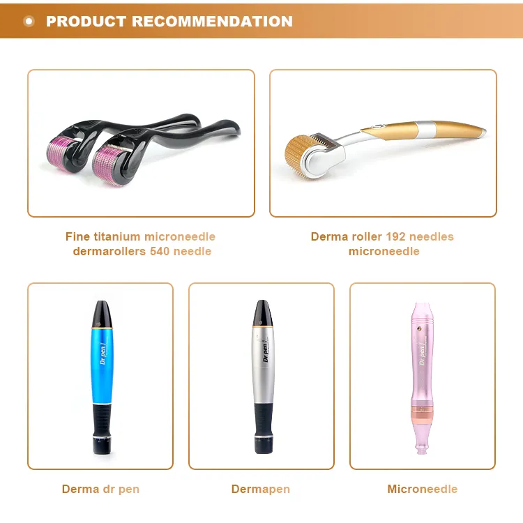 Replacement Head Derma Tool Mts Skin Care Roller 1mm with Gold Micro-Needle Therapy System Mts