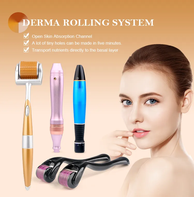 Replacement Head Derma Tool Mts Skin Care Roller 1mm with Gold Micro-Needle Therapy System Mts