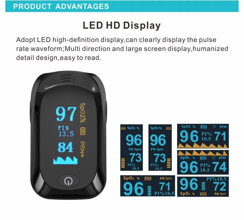 Romote Centralized Monitoring Bluetooth Fingertip Pulse Oximeter Oximetro