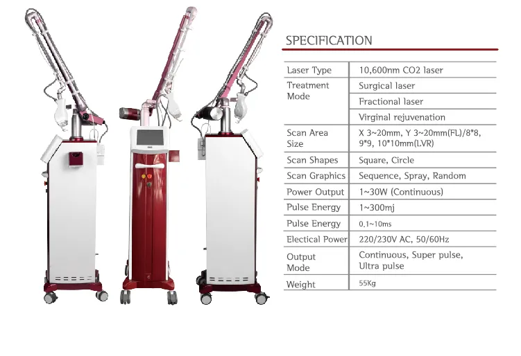 Ruikd Professional Fractional CO2 Laser Medical Device for Vaginal Tightening Acne Scar Removal