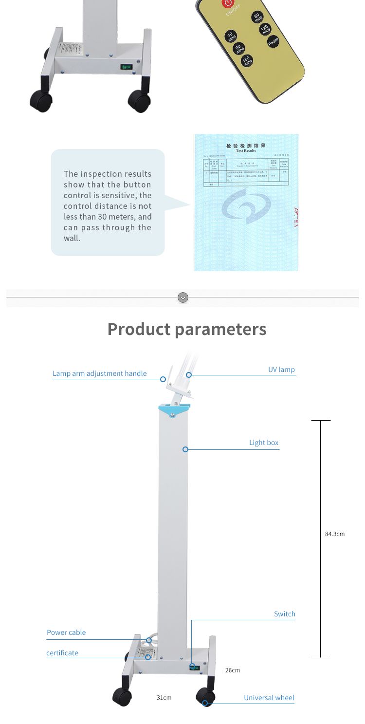 Snxin Portable 80W Ultraviolet Lamp Trolley with CE Rosh Certificate Suitable for Household