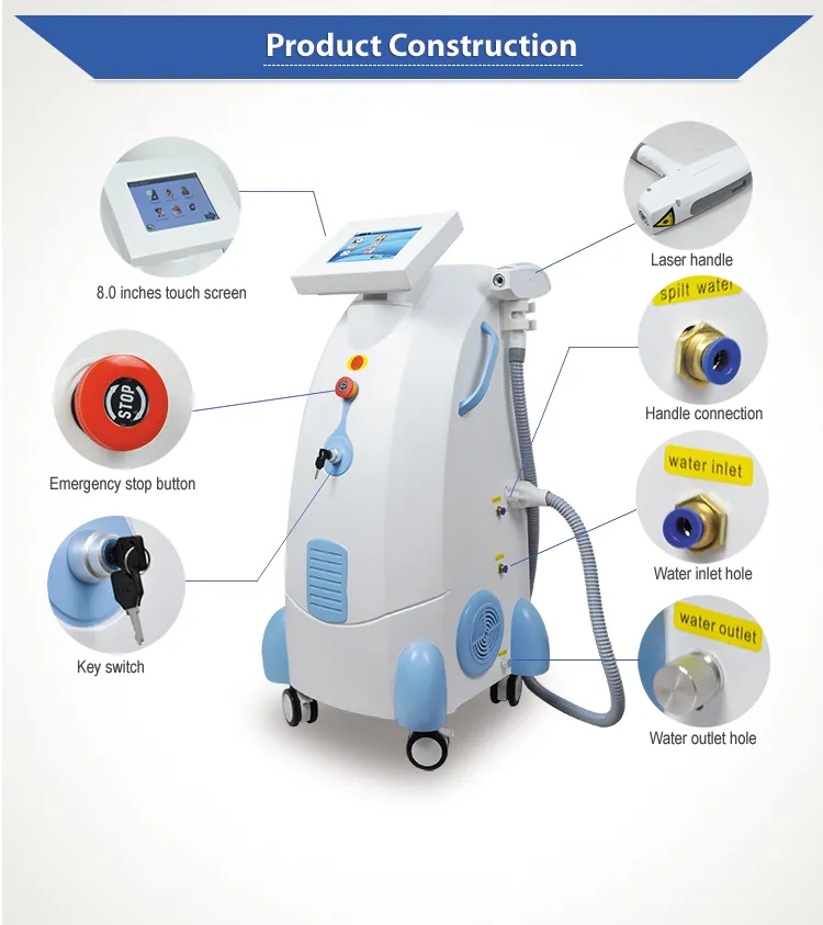 Standing Tattoo Removal Machine for Beauty Salon 1064nm/532nm/1320nm