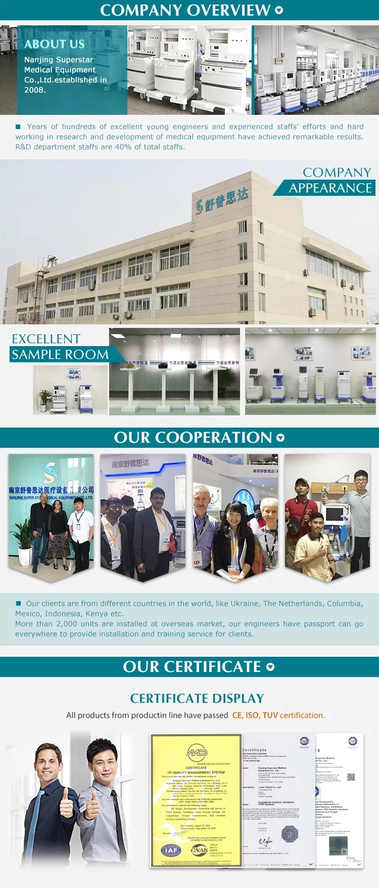 Superstar Hot Sales Mobile Anesthesia Respirator Machine