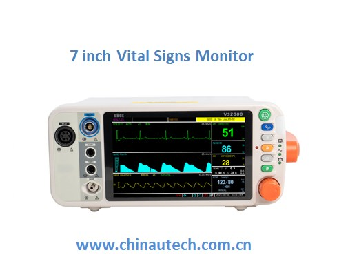 Support Multi- Language 7 Inch Color Hospital Emergency Patient Vital Signs Monitor