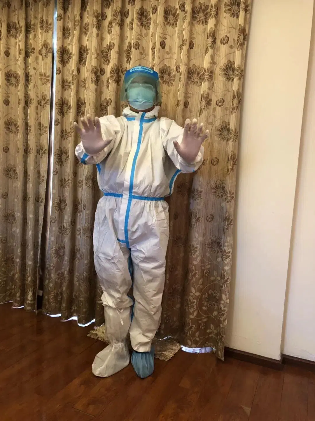 Syp PPE Protective Kit for Hospital Clean Room Medical Worker During Vaccination (coverall mask, shoe cover ntriel glove)