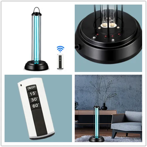UVC Germicidal Table Lamp with Remote Control 185nm 253.7nm UV Sterilizer
