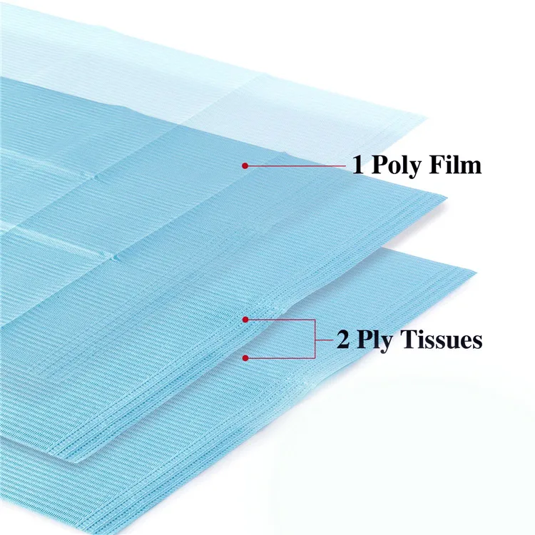 Wholesale 3ply Colorful 13X18 Inch Tattoo Table Cover Patient Disposable Dental Bib for Medical