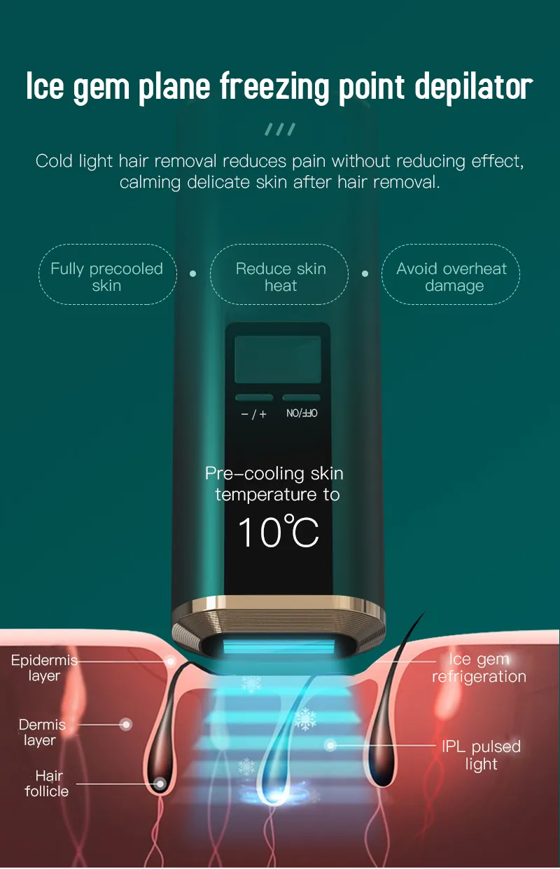 Wholesale Mini Permanent Home Painless Armpit Facial Skin Body Epilator Ice Freezing Depilation Machine Home IPL Laser Hair Removal Instrument