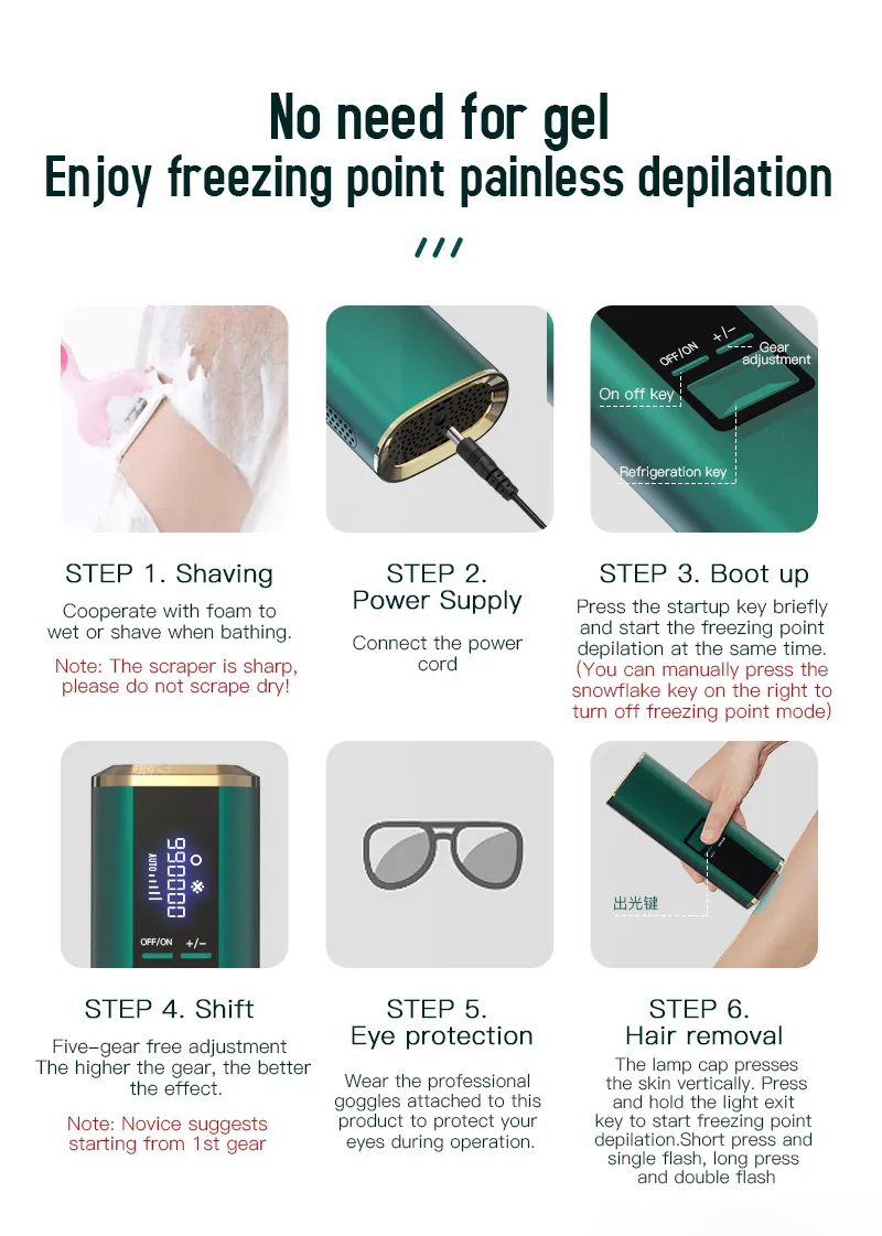 Wholesale Mini Permanent Home Painless Armpit Facial Skin Body Epilator Ice Freezing Depilation Machine Home IPL Laser Hair Removal Instrument