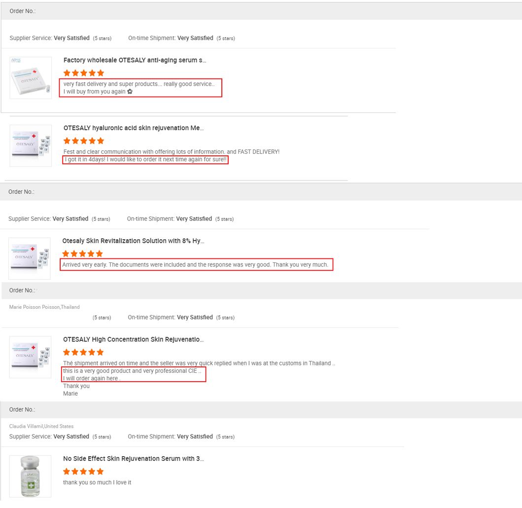 Wholesale Price Otesaly Skin Rejuvenation with 8% Hyaluronic Acid for Face Meso Gun Skin Care Mesotherapy Solution